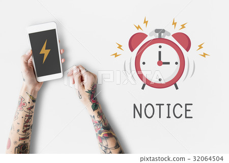 Mobile phone alarm notification for important appointment Mobile phone alarm notification for important appointment 32064504