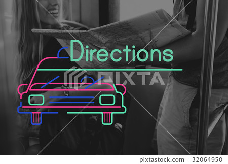 People Travel Journay and Car Graphic Icon 32064950
