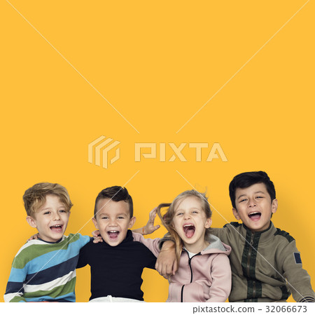 Little Children Happy Cheerful Together Little Children Happy Cheerful Together 32066673