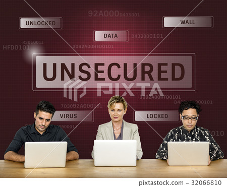 Network connection graphic overlay banner on wall 32066810