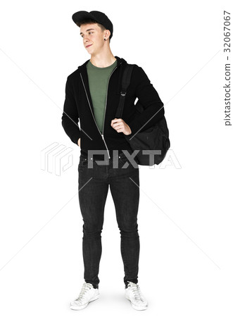 Young man full body studio shoot with casual style 32067067
