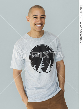 A guy with a explore t-shirt A guy with a explore t-shirt 32067099