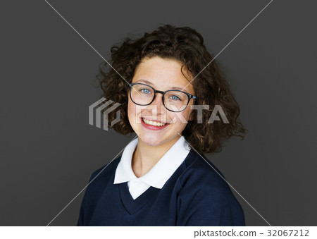 Young girl student smiling studio portrait 32067212