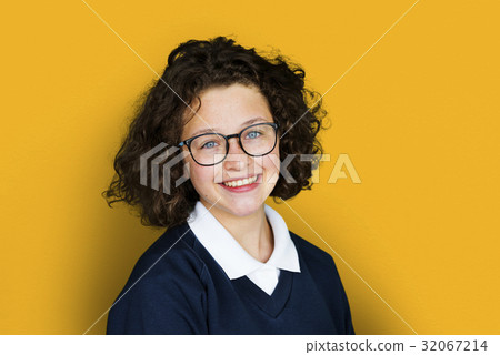 Young girl student smiling studio portrait Young girl student smiling studio portrait 32067214
