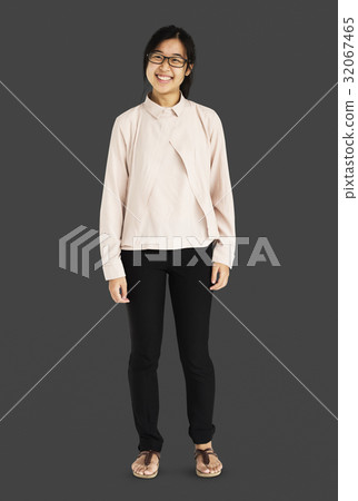 Young Asian Adult Woman Smile Face Studio Portrait Young Asian Adult Woman Smile Face Studio Portrait 32067465