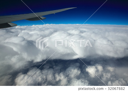 Airplane Wing view from Window during Flight Airplane Wing view from Window during Flight 32067882
