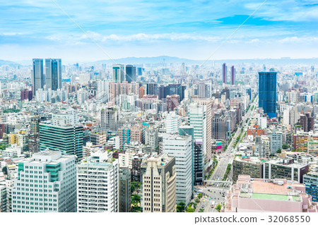 panoramic skyline view from Taipei 101, Taiwan panoramic skyline view from Taipei 101, Taiwan 32068550