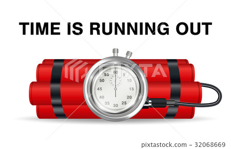 time bomb with red dynamite and stopwatch 32068669