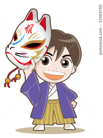 Boy and fox's face 32069760
