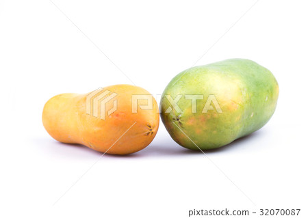 ripe papaya fruit isolated on white background ripe papaya fruit isolated on white background 32070087
