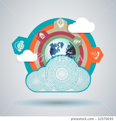 design cloud computer made of numbers 32070699