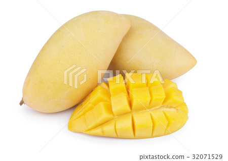 yellow mango fruit on white background yellow mango fruit on white background 32071529