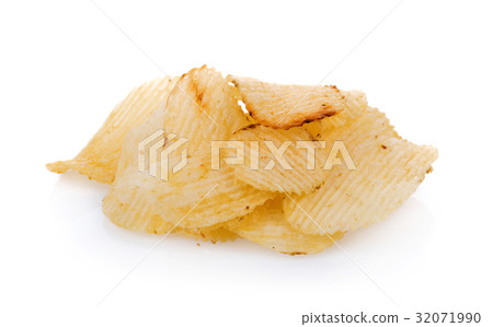 potato chips isolated on white background potato chips isolated on white background 32071990