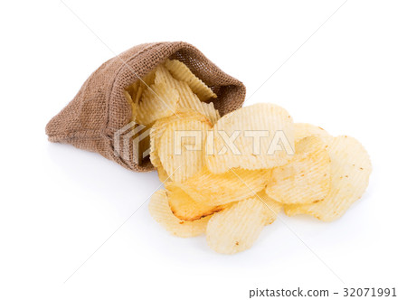 potato chips isolated on white background potato chips isolated on white background 32071991