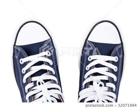 Classic white sneakers isolated on white 32071994