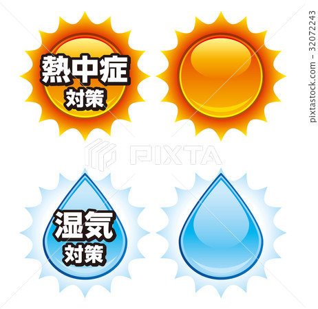 Measures against heat stroke Moisture countermeasure icon Measures against heat stroke Moisture countermeasure icon 32072243