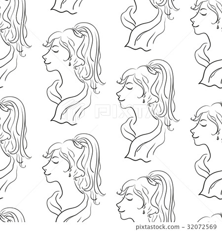 Seamless Pattern, Women Contours 32072569