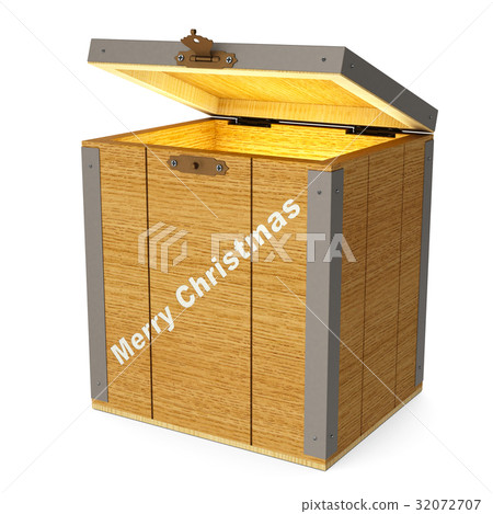 Glowing wooden box 32072707