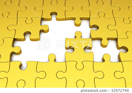 Gold puzzle pieces Gold puzzle pieces 32072740