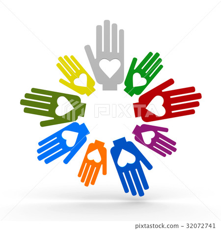 Hands with love in the circle Hands with love in the circle 32072741