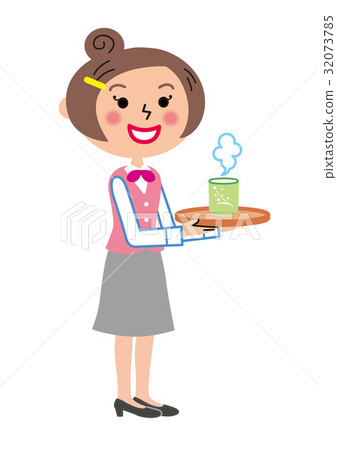 General affairs OL tea drawing illustration General affairs OL tea drawing illustration 32073785