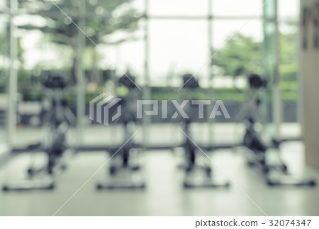 Modern fitness center abstract blur background 32074347
