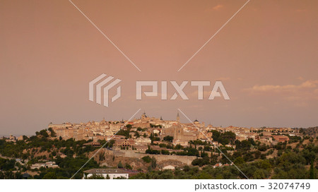 Panorama of the city of Toledo in Spain at sunset. Panorama of the city of Toledo in Spain at sunset. 32074749