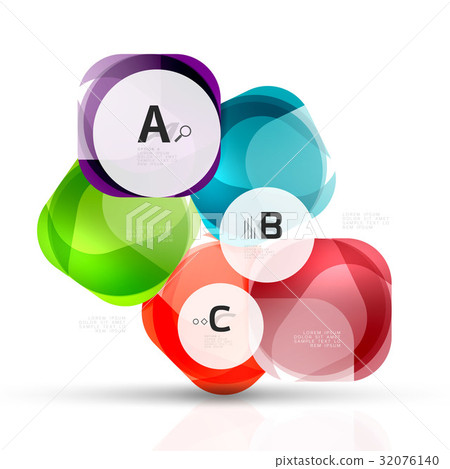 Futuristic flying squares, abstract background 32076140
