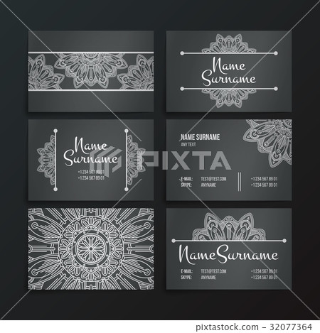 Set of vector design templates. Business card with 32077364