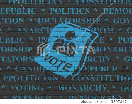 Political concept: Ballot on wall background Political concept: Ballot on wall background 32078174