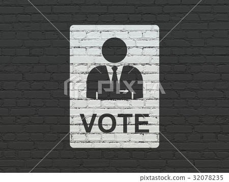 Political concept: Ballot on wall background Political concept: Ballot on wall background 32078235