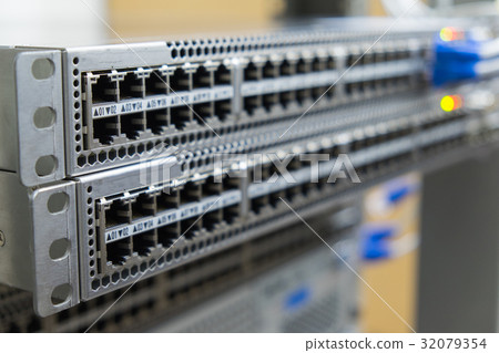 Network switch mount on rack 32079354
