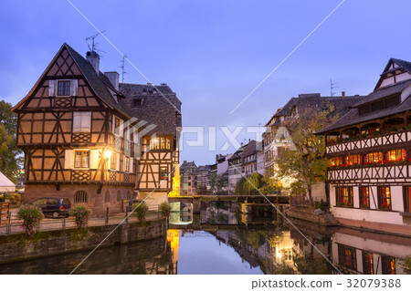 La Petite France at dusk time,Strasbourg,Alsace La Petite France at dusk time,Strasbourg,Alsace 32079388