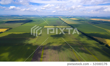A panorama of a field of summer days from a bird's A panorama of a field of summer days from a bird's 32080176
