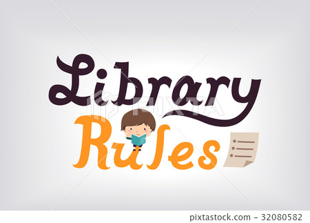 Library Rules Kid Boy Poster 32080582