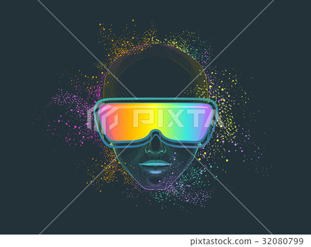 Virtual Reality Headset Rainbow 32080799