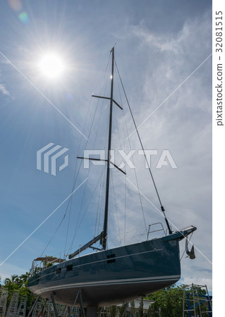 Sailing boat waiting for service and repair,Phuket Sailing boat waiting for service and repair,Phuket 32081515