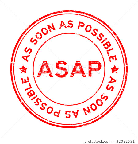 Grunge red ASAP(As soon as possible) rubber stamp Grunge red ASAP(As soon as possible) rubber stamp 32082551