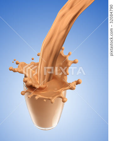 Splash of chocolate milk from the glass 32084790