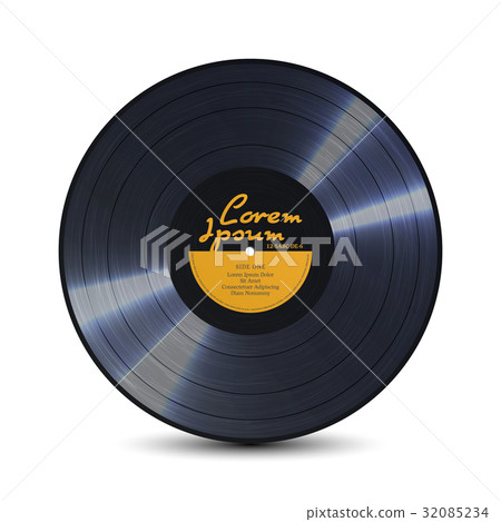 Vinyl Disc With Shiny Grooves. Old Retro Records 32085234