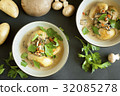 baked potatoes in cream sauce 32085278