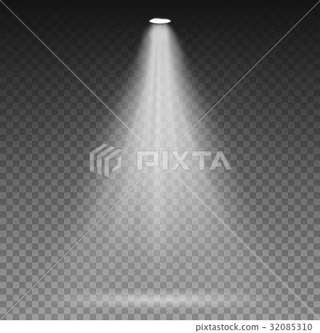 White Beam Lights Spotlights Vector. Transparent - Stock Illustration ...