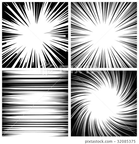 Manga Speed Lines Set Vector. Grunge Ray Manga Speed Lines Set Vector. Grunge Ray 32085375