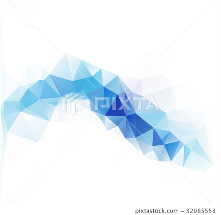 Blue White Polygonal Mosaic Background - Stock Illustration [32085553 ...