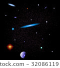 Abstract Space background with galaxies, stars and 32086119