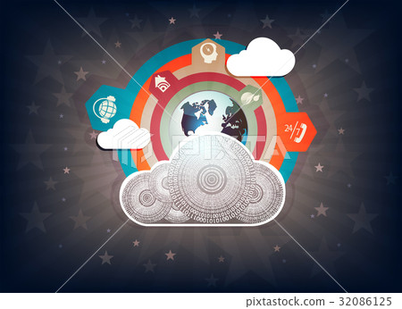 dark design with computer cloud dark design with computer cloud 32086125