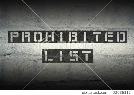prohibited list GR 32086312