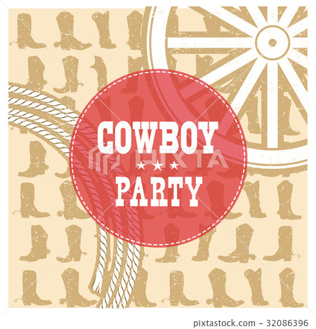 Cowboy party card background Cowboy party card background 32086396