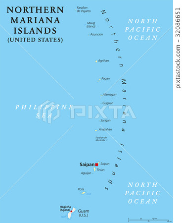 Northern Mariana Islands political map 32086651