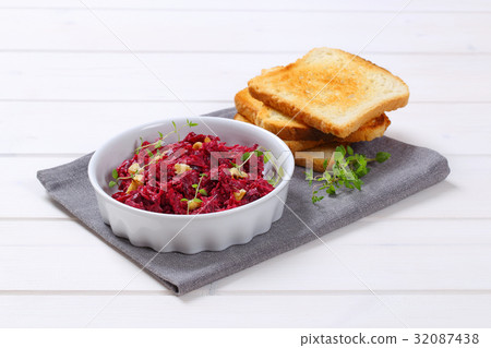 beetroot spread with toasted bread beetroot spread with toasted bread 32087438